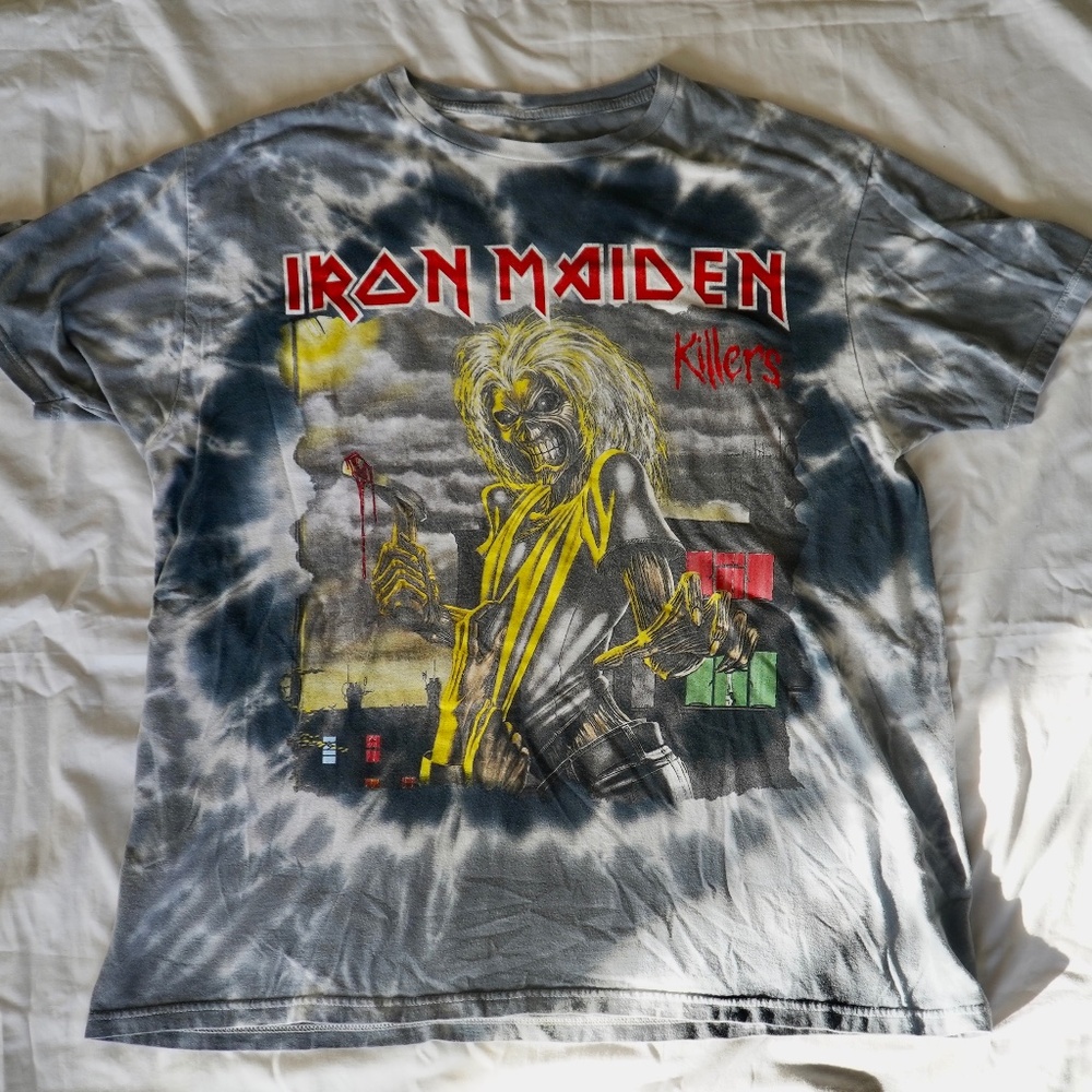 Iron Maiden Killers Blue Gray T-Shirt Grey